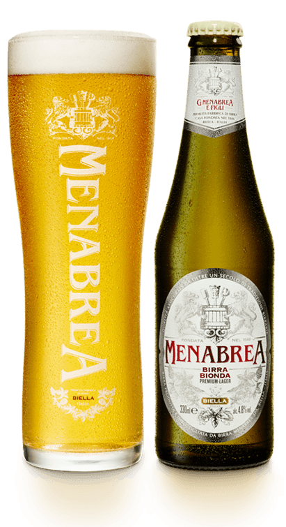 bottle of menabrea lager